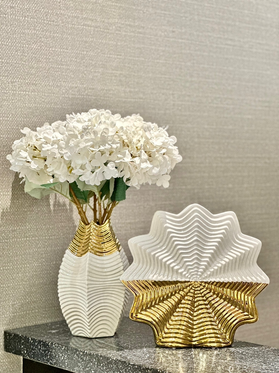 Gold & White Vase