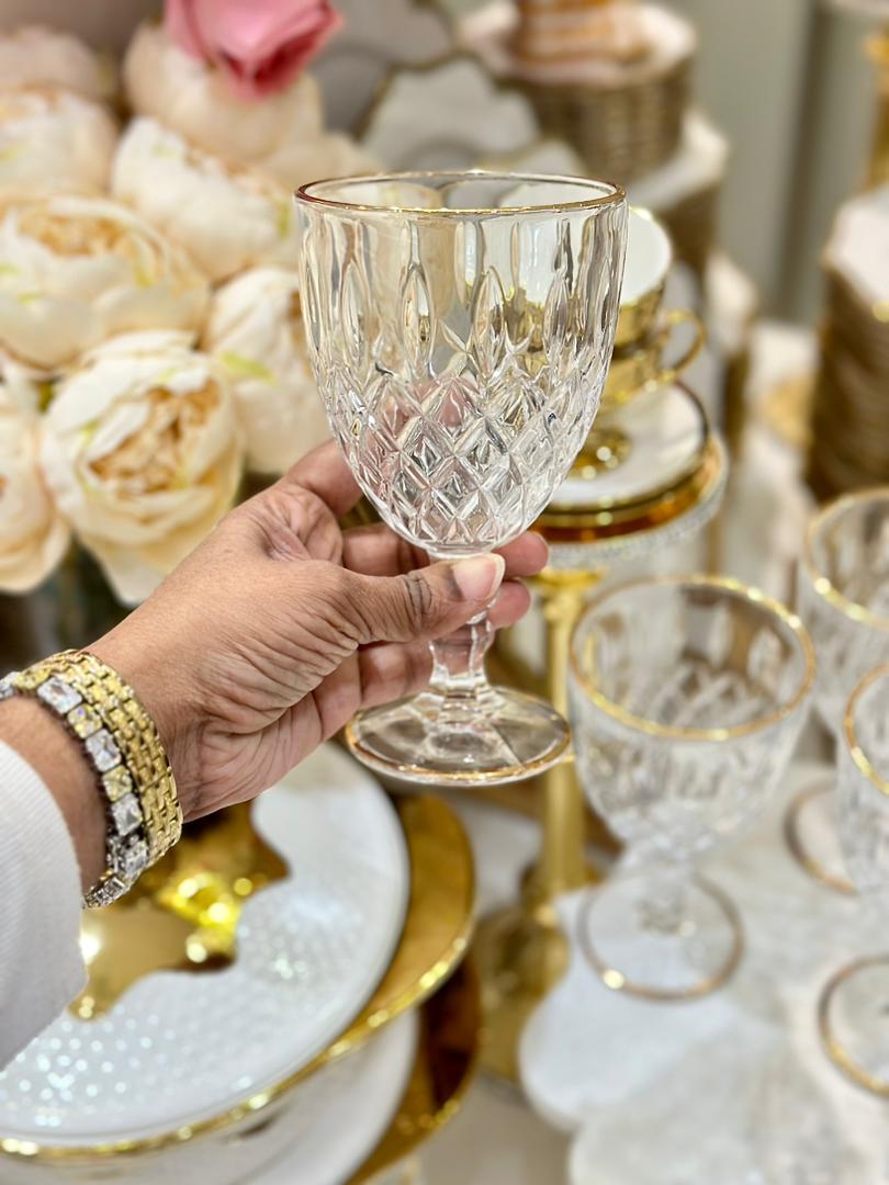 Gold Rimmed Drinking Glass