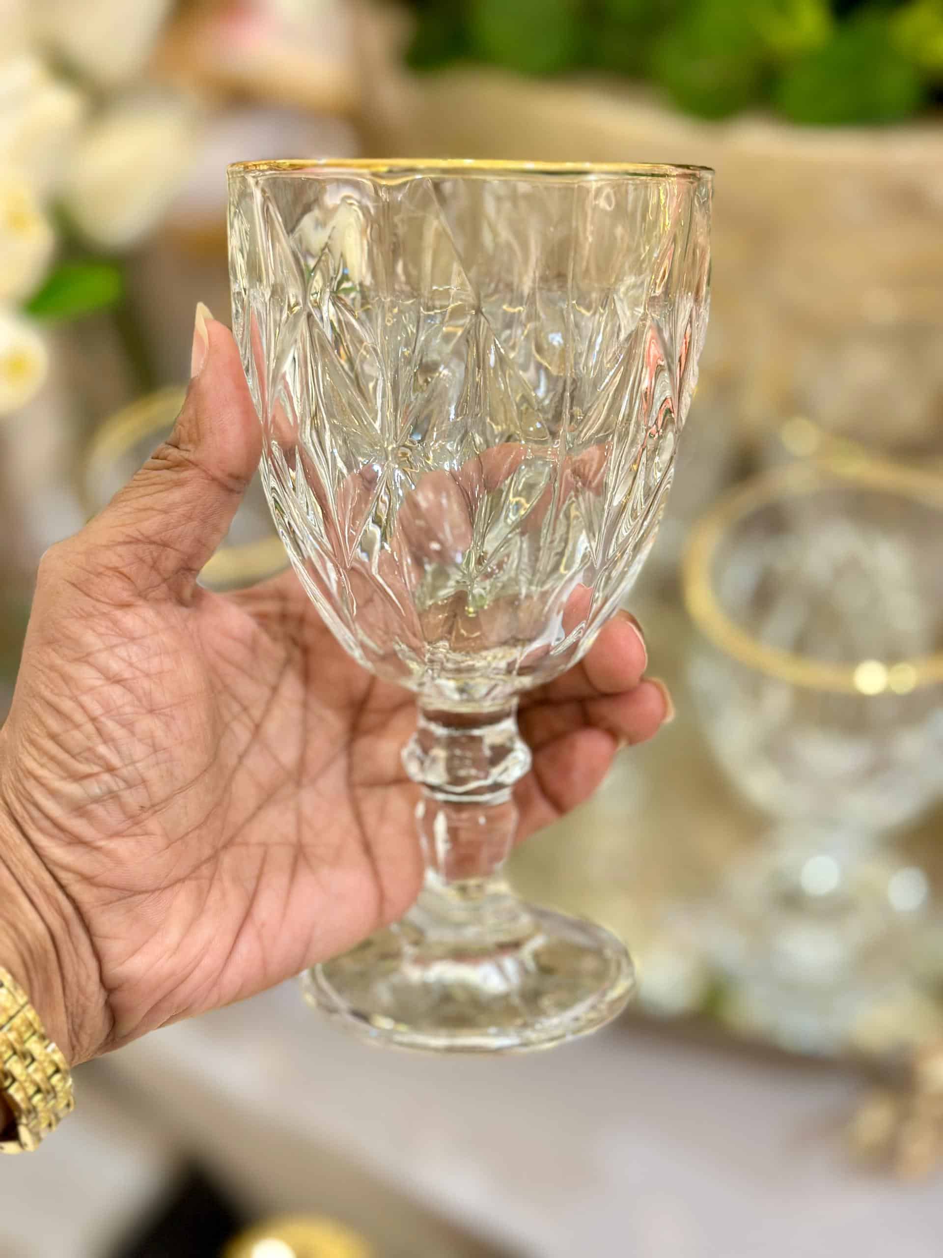 Gold-Rimmed Drinking Glass